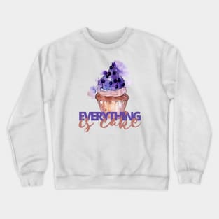 Everything is Cake, Purple and Beige Crewneck Sweatshirt